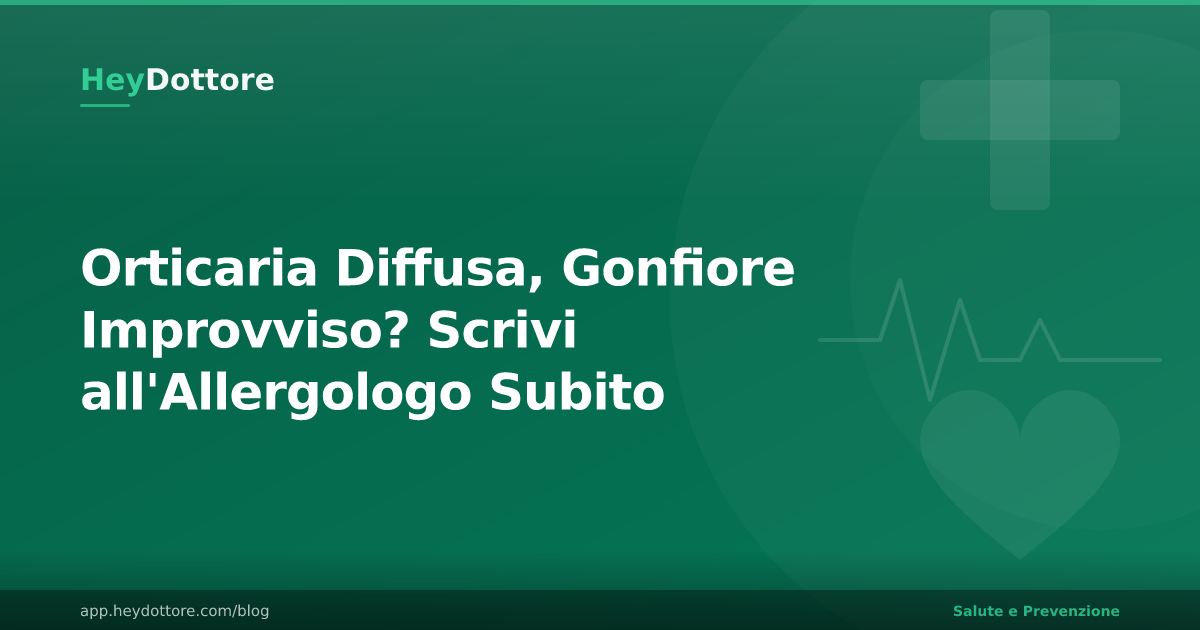 Orticaria Diffusa, Gonfiore Improvviso? Scrivi all'Allergologo Subito