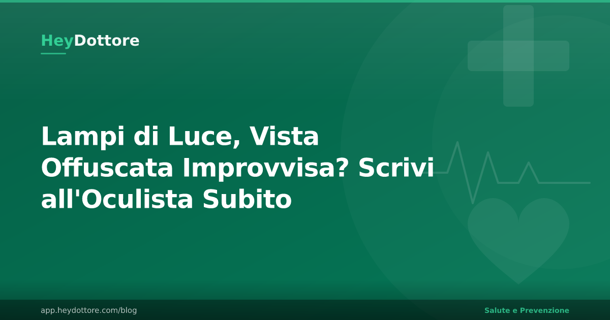Lampi di Luce, Vista Offuscata Improvvisa? Scrivi all'Oculista Subito